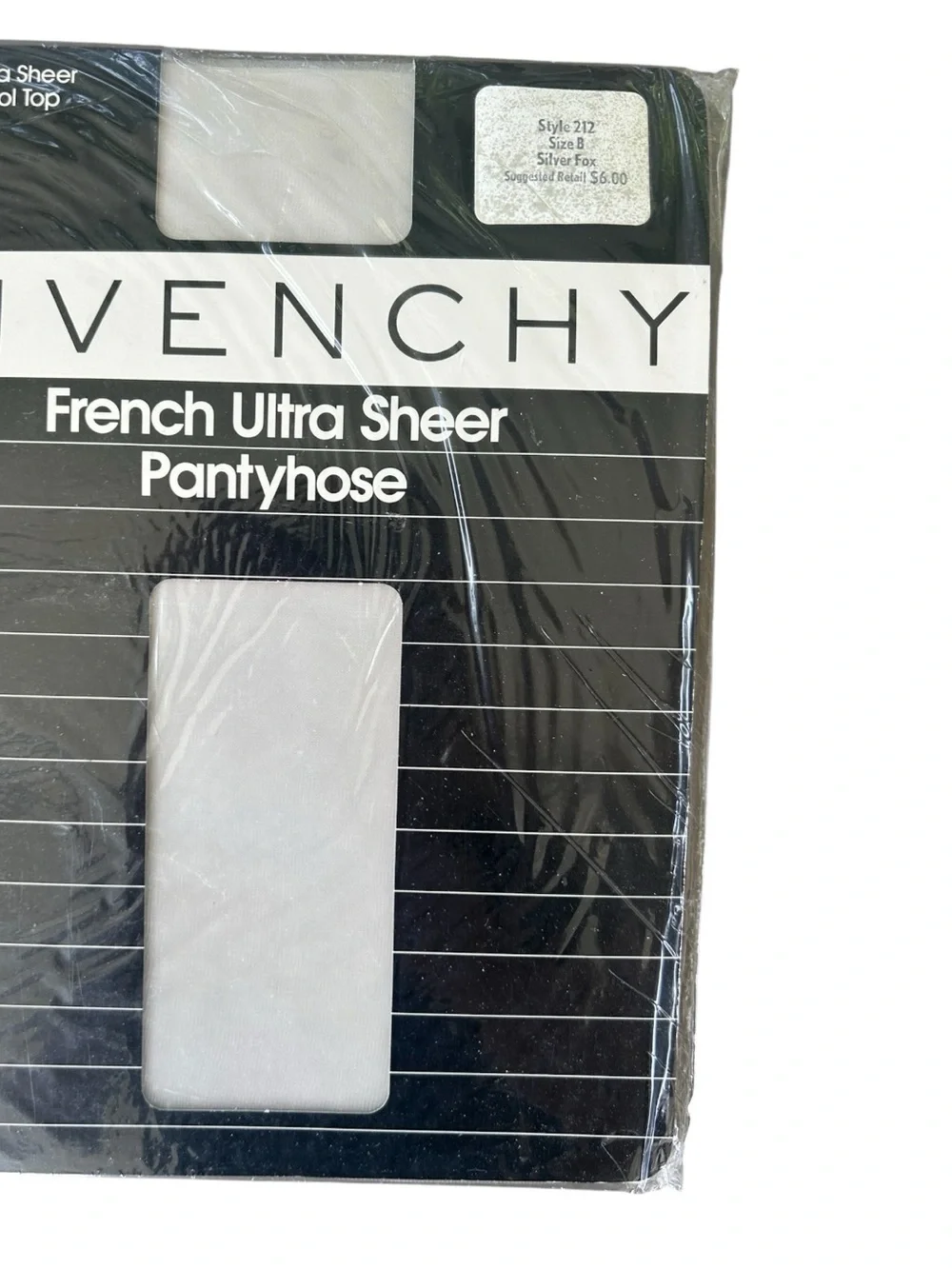 VTG Givenchy French Ultra Sheer Pantyhose Sz B Silver Fox Lot of 2 Control Top